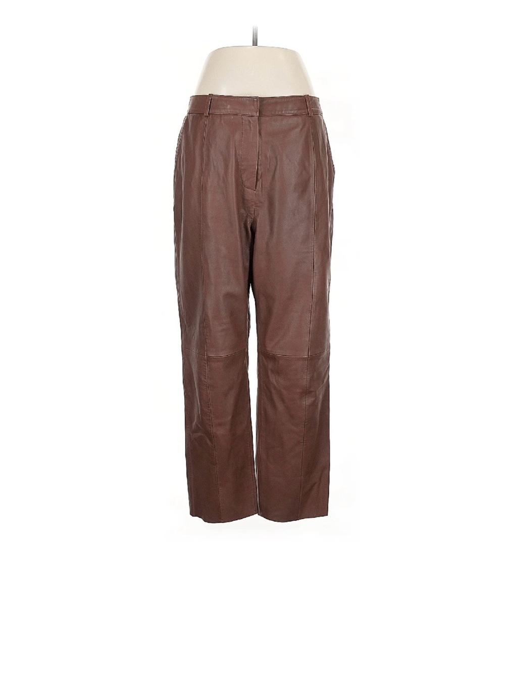 Mint Velvet Chocolate Brown Genuine Leather Pants